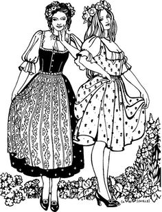 Dirndl Pattern, History Bounding, Dirndl Dress, Gathered Sleeves, Mode Online, Sound Of Music, Patterns Ideas, Vintage Sewing Patterns, Pdf Sewing Patterns