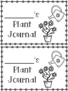 two plant journal cards with flowers and watering tools