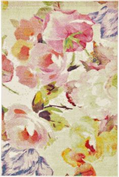 a painting of pink flowers on a white background