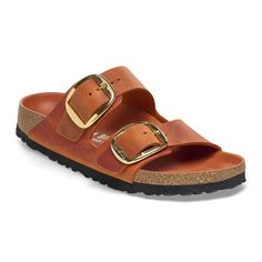 Arizona Big Buckle Oiled Leather Burnt Orange | BIRKENSTOCK Birkenstock Arizona Big Buckle, Arizona Big Buckle, Black Birkenstock, Two Strap Sandals, Boys Sandals, Platform Clogs, Men Suede, Suede Fashion, Strap Wedge