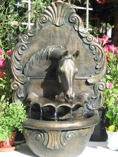 Arabian Horse Fountain (Faux Bronze) - Patricia Borum Horse Fountain, Sculpture Fountain, Indoor Water Garden, Horse Decor, Sculpture Metal