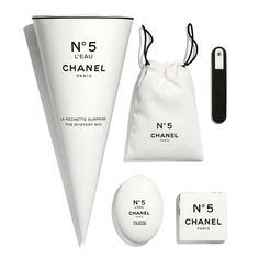 Brand New Sealed. Sold Out Everywhere! It Includes Chanel No.5 Hand Cream, Pouch, Nail File And Face Towel. Full Size Hand Cream 1.76 Fl. Oz. Presented In A Mysterious Cone-Shaped Package Sure To Conjure Childhood Memories, This Hand Care Kit Includes 4 Gifts: N5 L’eau On Hand Cream, A Black-And-White Storage Pouch, A White Nail File In A Black Felt Sleeve And A Towel That Unfolds Upon Contact With Water To Reveal The N5 Labe Chanel Boxes Packaging, Chanel No5, Chanel N° 5, Chanel Nails, Chanel Store, Body Gel, Chanel No 5, Chanel Makeup, Pink Chanel