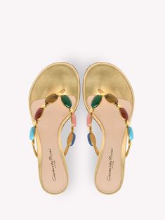 Mules SHANTI THONG 70 | Gianvito Rossi Gold Flip Flops, Toe Thong Sandals, Men Shoes Formal, Flat Boots, Thong Sandals, Cowgirl Boots, Gold Studs, Gianvito Rossi, Stiletto Heel