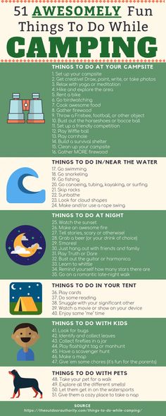 the ultimate guide to camping with kids and adults info sheet on how to use it