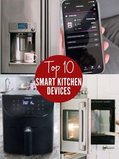 collage of images showing smart kitchen appliances Non Electric Appliances, Non Electric Kitchen Appliances, Smart Appliances Kitchen, Small Smart Tv For Kitchen, Smart Kitchen Technology Appliances, Speed Internet, Smart Organization