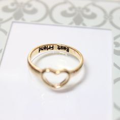 Gold Tone Love Heart Best Friend Ring Size 7 Promise Jewelry Friendship Rings #Bestfriend #Friendship #Ringsize7 #Heartring #Bestfriendring Heart Best Friend, Best Friend Ring, Toes Ring Silver, Gunmetal Ring, Friend Ship, Ring Day, Promise Jewelry, Jewelry Friendship, Luxury Wedding Rings