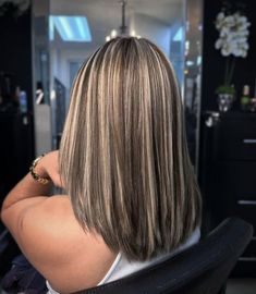 Blonde Highlights On Straight Brown Hair, Top Layer Highlights, Dark Brown Hair With Highlights Blonde Shoulder Length, Melir Hair Brown, Lowlights Short Hair, Solid Light Brown Hair, Blonde Highlights Short Hair, Short Hair Highlights, Haircuts For Medium Length Hair