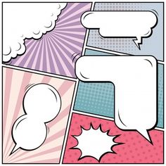 comic speech bubbles with pop art background