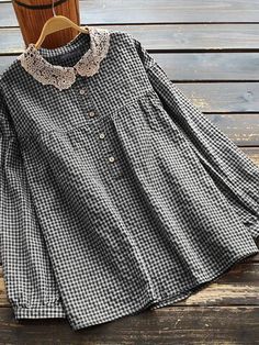 Patchwork, Girls White Shirt, Patchwork Blouse, Plaid Shirt Women, Spring Blouses, Coffee Fashion, White Shirts Women, Half Sleeve Blouse, Chic Blouses