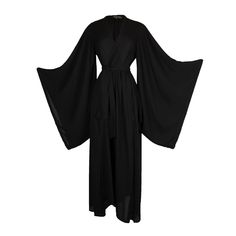 Black Kimono Duster Wrapdress (L) | Jennafer Grace Ceremonial Clothing, Alt Outfits, Kimono Duster, Black Kimono, Kimono Dress, Fashion Week Street Style, Kimono Fashion, Classy Outfits, Pretty Outfits