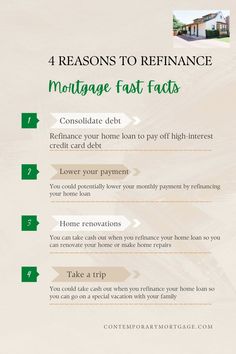 the four steps to refinance your home from buying for real estate info sheet