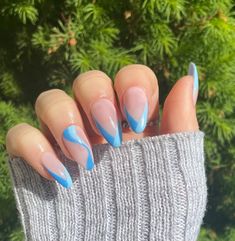 Custom Blue V French Tip Swirl Press on Nails L Free Glue L Etsy UK Green French Tip Nails Almond, Lime Green French Tip, Lime Green French Tip Nails, Sky Blue French Tip, Green French Tip Nails, Nails Almond Acrylic, Nails Swirl, Green French Tip, Nails French Tip