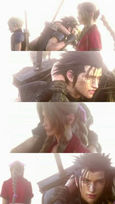 Final Fantasy Zack And Aerith, Zack Fair And Aerith, Ff7 Zack Fair, Aerith X Zack, Aerith Zack, Cloud X Zack, Zack X Cloud, Zack X Aerith, Zack Aerith