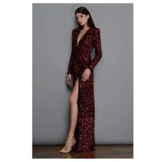 Perfect Conditions! Only Worn Once Bronx And Banco Dresses, Bronx And Banco, Maroon Red, Red Sequin, Bronx, Women Long Sleeve, Colorful Dresses, Sequin, Maxi Dress