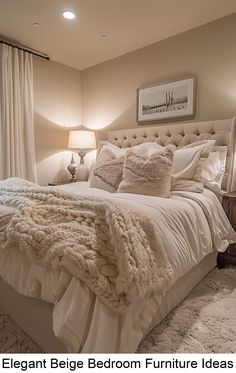 Beige Bedroom Walls, Beige Bedroom Furniture, Beige Room, Bedroom Walls, Redecorate Bedroom, Luxury Rooms