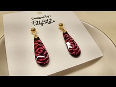 Rose dangling uv resin earrings - YouTube