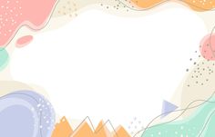 an abstract background with mountains and stars in pastel colors, including blue, pink, green, yellow and orange