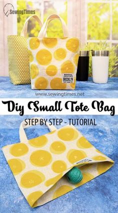 the diy small tote bag is made with an easy sewing pattern and instructions