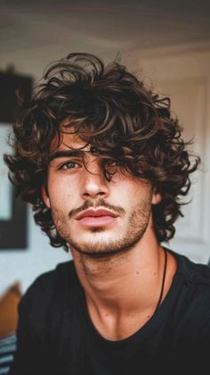 Beard Curly Hair Men, Shaggy Curly Mens Haircut, Scruffy Hair Men, Best Curly Hairstyles For Men, Dark Curly Hair Men, Messy Curly Hair Men, Curly Hairstyles For Thick Hair, Men’s Curly Hair Styles, Curly Hairstyles For Weddings