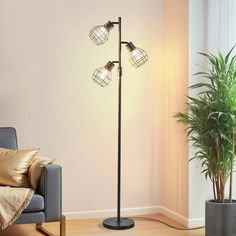 EDISHINE floor lamps are practical and easy to operate, a variety of colors to choose from, suitable for a variety of styles of home decor. Come with 3 E26 base bulbs 4W( 40W equivalent ), 450 lumens, 3000K warm white, industrial floor lamp is bright and energy efficient. Compatible with a variety of normal E26 LED, CFL, incandescent and halogen bulbs, etc(Dimmable Bulb Only, Max.60W). This floor lamp can create different atmospheres and protect your eyes. With a built-in dimmer switch on lamp pole, the farmhouse standing lamp offers full range of brightness from 0% to 100%, allowing you to set the tone of your room the way you like it. Tall Standing Lamp, Floor Lamp For Living Room, Industrial Floor Lamps, Industrial Flooring, Light Pole, Lamp For Living Room, Arm Floor Lamp, Red Copper, Austin Design