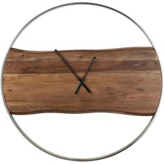 a clock made out of wood and metal