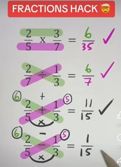 How To Do Fractions, Study Maths Tips, Primary School Maths, Maths Hacks, Mathematics Tips, Tips And Tricks For Life, Mathematics Tricks, Study Maths, Math College