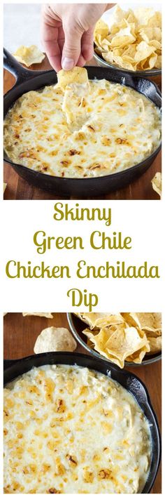 Skinny Green Chile Chicken Enchilada Dip|Creamy, cheesy, enchilada dip that's good you'll want to eat it all! | www.reciperunner.com Enchilada Dip, Chicken Enchilada Dip, Green Chile Chicken Enchiladas, Green Chile Chicken, Cheesecake Dip, Taco Dip, Chicken Enchilada, Green Chili, Buffalo Chicken Dip