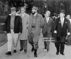 (Original Caption) Cuban Premier, Dr. Fidel Castro, (2nd From Right), is shown at the invitation of Soviet Premier, Nikita Khrushchev. The Invitation, Fidel Castro, Cuba, History, The Originals