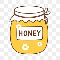 a jar of honey with the word honey on it png and psd files