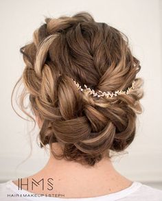 braided wedding updo ~  we ❤ this! moncheribridals.com Crown Braid Updo, Braided Updo Wedding, Wedding Hair Down, Wedding Hairstyles Updo, Wedding Hairstyles For Long Hair, Wedding Hair And Makeup, Prom Hair