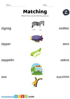 matching worksheet with pictures and words for children to practice their english language skills