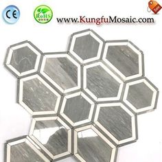 an image of a mirror with hexagonal shapes