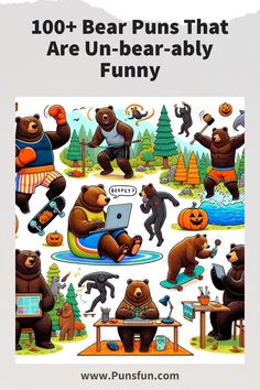 100+ Bear Puns That Are Un-bear-ably Funny Golf Puns, Bear Puns, Funny Bears, The Forest, Forest, Golf