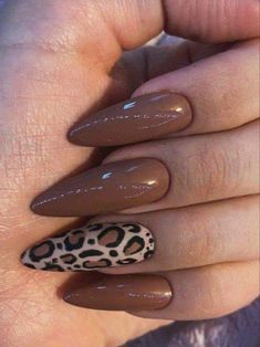 Leopard Nail Designs, Cheetah Nail Designs, Cheetah Print Nails, Animal Print Nails Art, Brown Nail, Leopard Print Nails, Colorful Nails, Print Nails