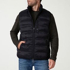 This Free Country men's reversible vest jacket is a smart layer for cold weather days. Made from a quilted blend, this sleeveless zip jacket also has a plush fleece side that can be worn as the outer layer as well. This lined midweight style comes complete with zip pockets - wear it over a fitted long-sleeve layer with jeans. Features: ReversibleClosure Type: ZipperNeckline: Mock NeckPockets: 2 Front Zip Pockets, 1 Chest Zip PocketSleeve Length: SleevelessWarmth Factor: MidweightApparel Length: Puffer Vests, Long Sleeve Layer, Country Men, Reversible Vest, Weather Day, Puffer Vest, Zip Jacket, Vest Jacket, Cold Weather