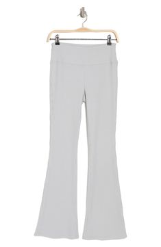 Fall for the flared silhouette of these comfy leggings covered in soft ribbing. 30 1/2" inseam; 9 1/2" leg opening 74% polyester, 21% rayon, 5% spandex Machine wash, line dry Imported Ribbed Flares, Comfy Leggings, Flared Leggings, Flare Leggings, Outfits With Leggings, Light Grey, Nordstrom, Leggings, Kids Outfits