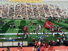 a football stadium filled with lots of people