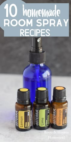 10 favorite homemade room spray recipes made with essential oils. Doterra Essential Oils Recipes, Home Spray, Essential Oils Recipes, Room Sprays