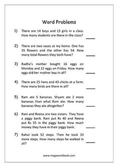 the worksheet for word problems is shown in black and white, with an image of