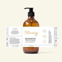 a bottle of morning brightening facial cleanser