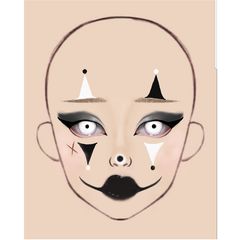 una idea de maquillaje para HALLOWEEN Halloween Face Makeup Clown, Clown Halloween Makeup Easy, Clown Makeup Template, Art The Clown Makeup, Payasa Makeup, Clown Makeup Looks Drawing, Clown Makeup Black And White, Makeup Halloween Clown, Simple Clown Makeup