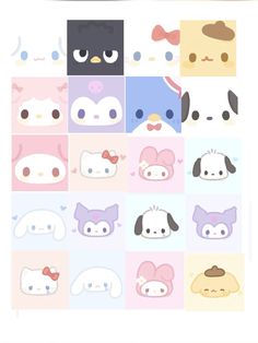 an image of some cute animals in different colors