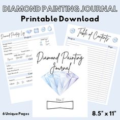 the diamond painting journal printable is shown