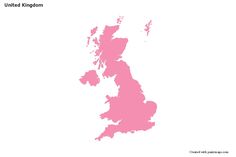 a map of the united kingdom in pink on a white background with text that reads,'united kingdom '