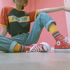 Style Vintage Outfits, Vintage Outfits Retro, Outfits Retro, Aesthetic Retro, Outfit 90s, K Fashion, Grunge Look, 가을 패션, 80s Fashion