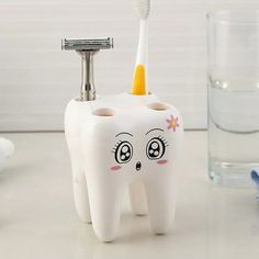 Dental Toothbrush Holder Lovely Cartoon Toothbrush Holder Sanitary Ware Dental Description: Product size :82*82*104MM Product weight: 66g (including 90g packaging) Product material :ABS Product color: white Environmental protection safety material: the original package of environmental protection ABS material, with impact resistance, heat resistance, low resistance,chemical resistance good performance Handy cleaning: the toothbrush holder with cute shape is vivid, easy to disassemble and easy to Cartoon Toothbrush, Cartoon Tooth, Electric Toothbrush Holder, Bathroom Tool, Toothbrush Holder Wall, Toothbrush And Toothpaste Holder, Sikat Gigi, Razor Holder, Toothbrush Storage