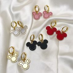 Cute Multi-Colors Mickey Ears Huggies Mickey Ears, Free Stickers, Bubblegum Pink, Houston Tx, Jewelry Earrings Dangle, Houston, Dangle Drop Earrings, Etsy Gift Card, Handmade Items