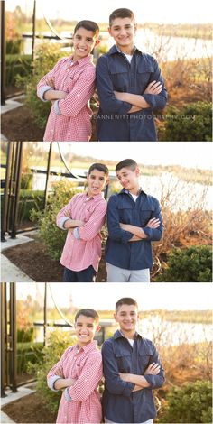 two boys are posing for the camera with their arms crossed in front of each other