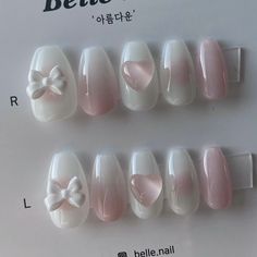 Douyin Press On Nails, Korean Fake Nails, Nail Ideas Asian, Korean Nail Inspo Aesthetic, Easy Douyin Nails, Winter Nails Korean, White Douyin Nails, Asian Nails Korea