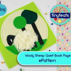 ePattern - Wooly Sheep - Quiet Book Page Pattern Toddler Homeschool Activities, Sewing Kit Box, Diy Busy Books, Ideas For Sewing, Infant Sensory Activities, Diy Quiet Books, Montessori Educational Toys, Wooden Toys Plans, Quiet Book Patterns